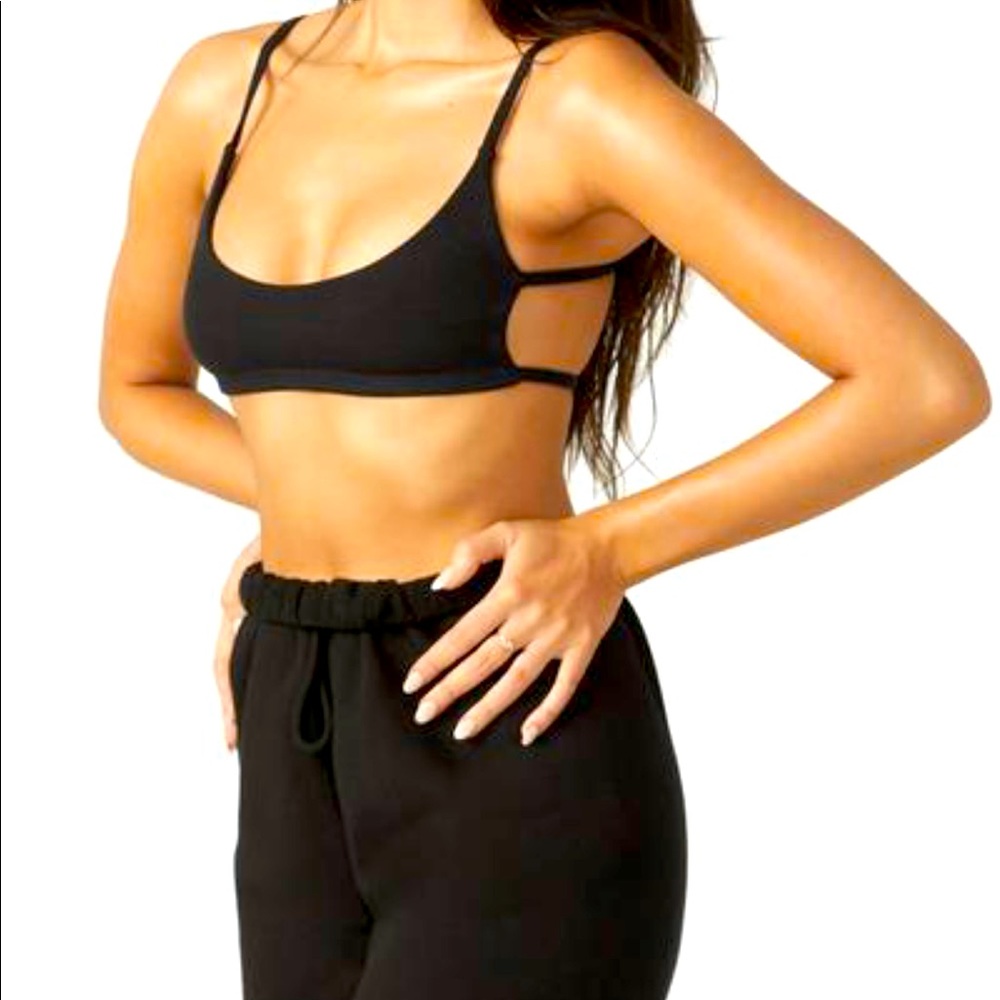 Black Josh Brown cage bra